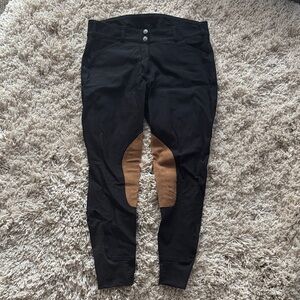 ELATION Black Riding Breeches with Tan Patches